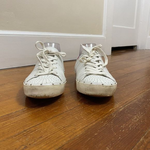 Rebecca Minkoff women's Michell studded white/pink sneakers sz 9 - Picture 4 of 12